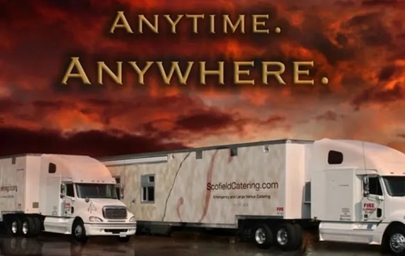 Scofield Catering trucks — Anytime, Anywhere emergency and large venue catering