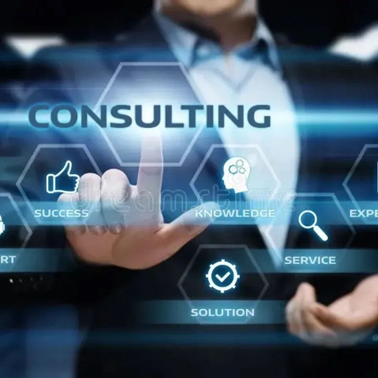 Professional crisis consulting with holographic business strategy interface